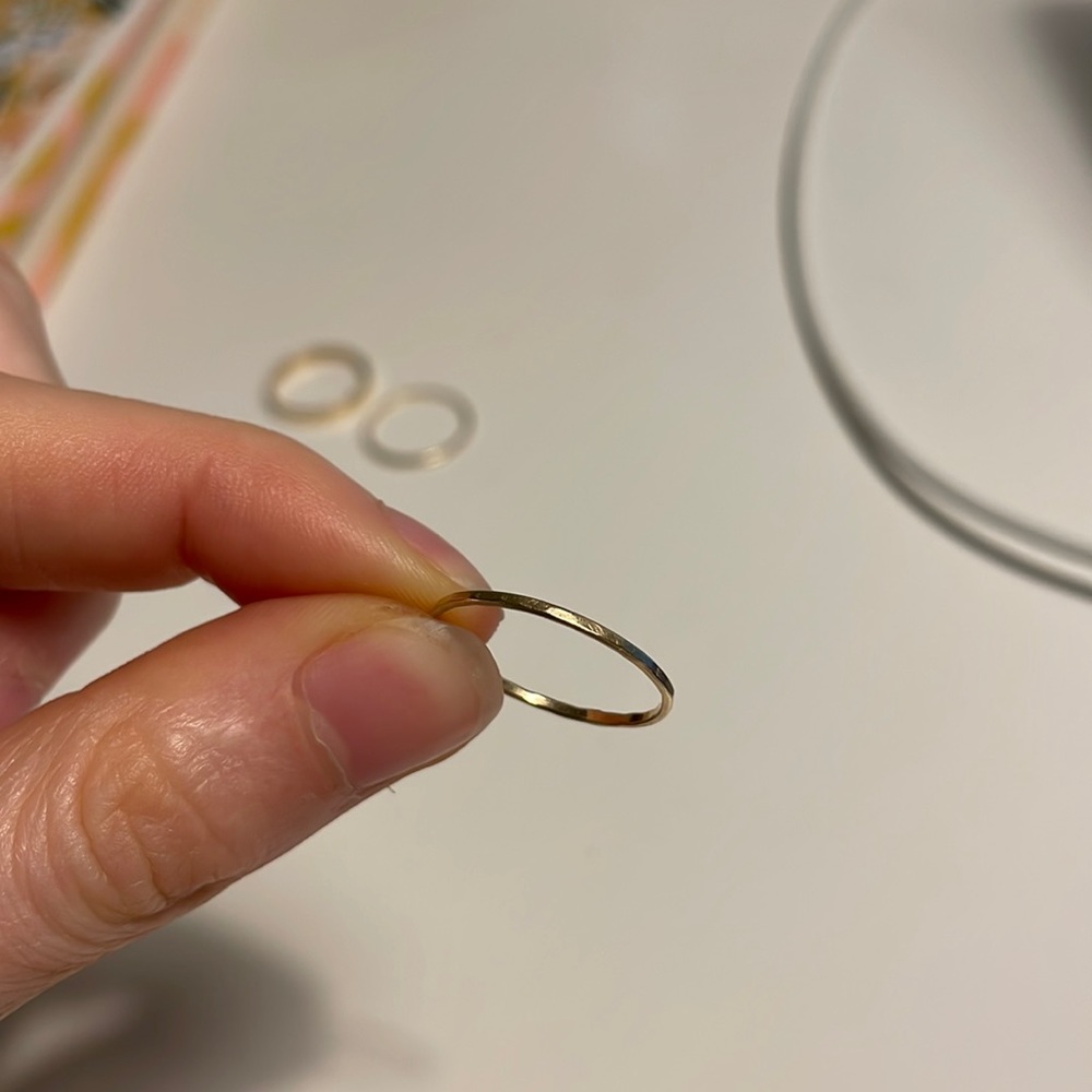 Catbird 14k solid yellow gold hammered ring